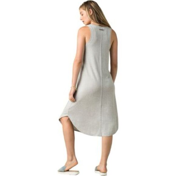 NEW! Prana Corrine Dress  - Oatmeal Stripe - M ~ Hemp Blend Quick Dry UPF 30+ - Picture 2 of 12